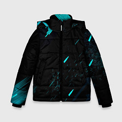 Куртка зимняя для мальчика Abstraction Line blue, цвет: 3D-черный