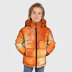 Куртка зимняя для мальчика Золотисто-оранжевый туманный паттерн, цвет: 3D-черный — фото 2