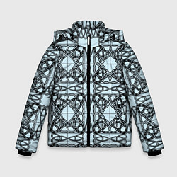 Куртка зимняя для мальчика Трилистник орнамент в круге, цвет: 3D-светло-серый