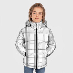 Куртка зимняя для мальчика Светлая серая клетка, цвет: 3D-светло-серый — фото 2