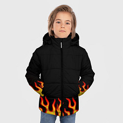 Куртка зимняя для мальчика Горящее пламя, цвет: 3D-светло-серый — фото 2
