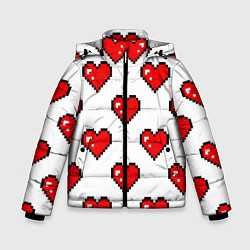 Зимняя куртка для мальчика Сердца в стиле пиксель-арт