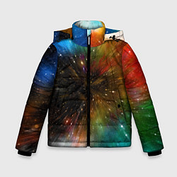 Зимняя куртка для мальчика Бескрайний космос - неон