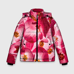 Зимняя куртка для мальчика Цветы бегония текстура