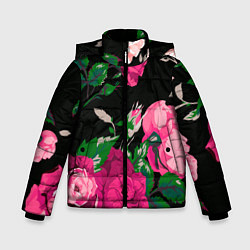 Куртка зимняя для мальчика Шипы и розы, цвет: 3D-красный
