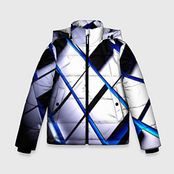 Куртка зимняя для мальчика Неоновые плиты киберпанк, цвет: 3D-черный