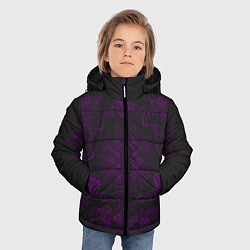 Куртка зимняя для мальчика Фиолетовый узор, цвет: 3D-светло-серый — фото 2