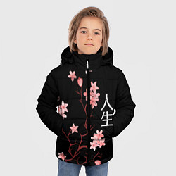 Куртка зимняя для мальчика Сакура, дерево жизни, цвет: 3D-светло-серый — фото 2