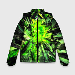 Куртка зимняя для мальчика Fractal green explosion, цвет: 3D-черный