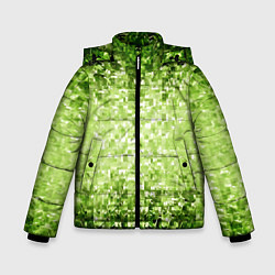 Зимняя куртка для мальчика Геометрическое зелёное искажение в пространстве