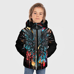 Куртка зимняя для мальчика Психоделические крылья, цвет: 3D-черный — фото 2