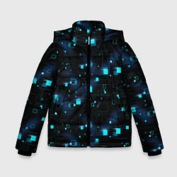 Зимняя куртка для мальчика Светящиеся неоновые квадраты