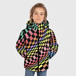 Куртка зимняя для мальчика Colorful avant-garde chess pattern - fashion, цвет: 3D-красный — фото 2