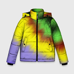 Куртка зимняя для мальчика Яркий Тай-Дай, цвет: 3D-светло-серый