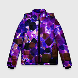 Куртка зимняя для мальчика Разноцветные воздушные кубики, цвет: 3D-черный