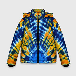Куртка зимняя для мальчика Tie dye стиль хиппи, цвет: 3D-светло-серый