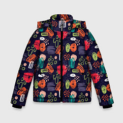 Зимняя куртка для мальчика Разноцветные завитки