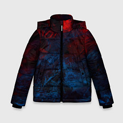 Куртка зимняя для мальчика Космическая абстракция битва, цвет: 3D-светло-серый