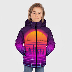 Куртка зимняя для мальчика Futuristic Retro City, цвет: 3D-черный — фото 2