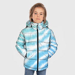 Куртка зимняя для мальчика Тай-дай голубой с зеленым, цвет: 3D-черный — фото 2