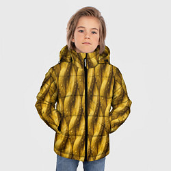 Куртка зимняя для мальчика Сочная текстура из плетеного банана, цвет: 3D-черный — фото 2