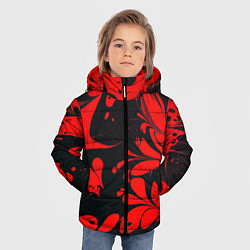 Куртка зимняя для мальчика Красно-черный узор, цвет: 3D-черный — фото 2