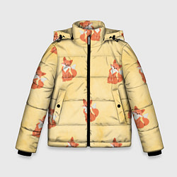 Куртка зимняя для мальчика Наблюдательные лисята, цвет: 3D-красный