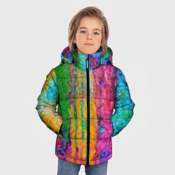 Куртка зимняя для мальчика Грубые разноцветные мазки краски, цвет: 3D-светло-серый — фото 2