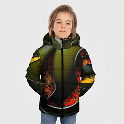 Куртка зимняя для мальчика Зеленые объемные объекты, цвет: 3D-светло-серый — фото 2