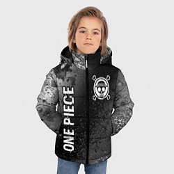 Куртка зимняя для мальчика One Piece glitch на темном фоне: надпись, символ, цвет: 3D-черный — фото 2