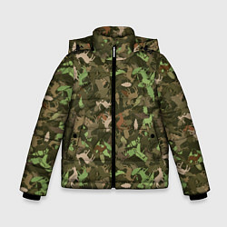 Зимняя куртка для мальчика Олени и дубовые листья - камуфляж