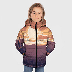 Куртка зимняя для мальчика Пиксельный пейзаж пустыни, цвет: 3D-черный — фото 2