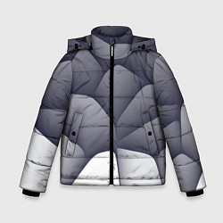Куртка зимняя для мальчика Паттерн из гладких камней, цвет: 3D-черный
