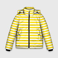 Куртка зимняя для мальчика Светло-желтые полосы, цвет: 3D-красный