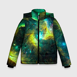 Зимняя куртка для мальчика Небула в космосе в зеленых тонах - нейронная сеть