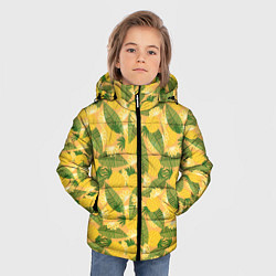 Куртка зимняя для мальчика Летний паттерн с ананасами, цвет: 3D-светло-серый — фото 2