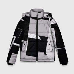 Куртка зимняя для мальчика Белые и чёрные кубы в геометрии, цвет: 3D-красный
