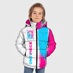 Куртка зимняя для мальчика One Piece neon gradient style: по-вертикали, цвет: 3D-черный — фото 2