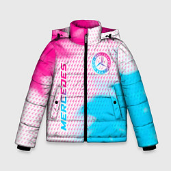 Зимняя куртка для мальчика Mercedes neon gradient style: надпись, символ