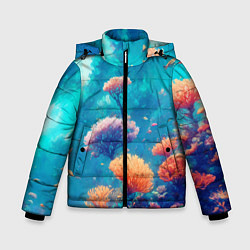 Куртка зимняя для мальчика Океанские глубины, цвет: 3D-светло-серый