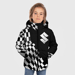 Куртка зимняя для мальчика Suzuki racing flag, цвет: 3D-черный — фото 2