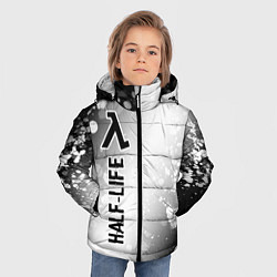 Куртка зимняя для мальчика Half-Life glitch на светлом фоне: по-вертикали, цвет: 3D-черный — фото 2
