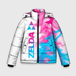 Куртка зимняя для мальчика Zelda neon gradient style: по-вертикали, цвет: 3D-черный