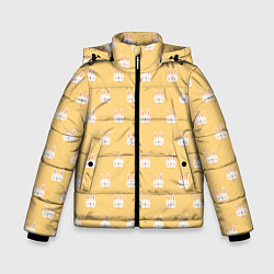 Куртка зимняя для мальчика Кролики паттерн, цвет: 3D-светло-серый