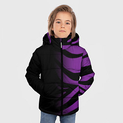 Куртка зимняя для мальчика Фиолетовый с черными полосками зебры, цвет: 3D-черный — фото 2