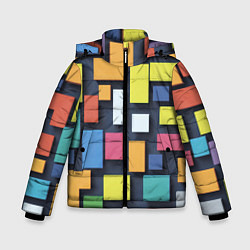 Зимняя куртка для мальчика Тетрис цветные кубики