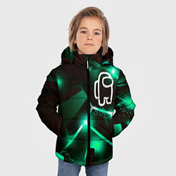 Куртка зимняя для мальчика Among Us разлом плит, цвет: 3D-черный — фото 2