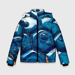 Куртка зимняя для мальчика Водяные наносоты, цвет: 3D-черный