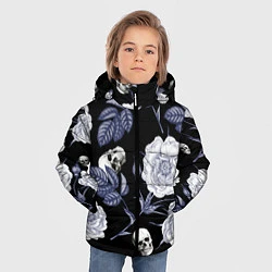 Куртка зимняя для мальчика Черепа с розами, цвет: 3D-черный — фото 2
