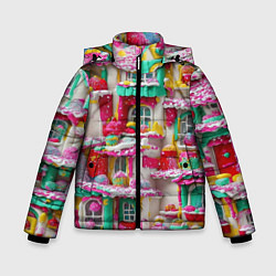 Зимняя куртка для мальчика Домики из сладостей